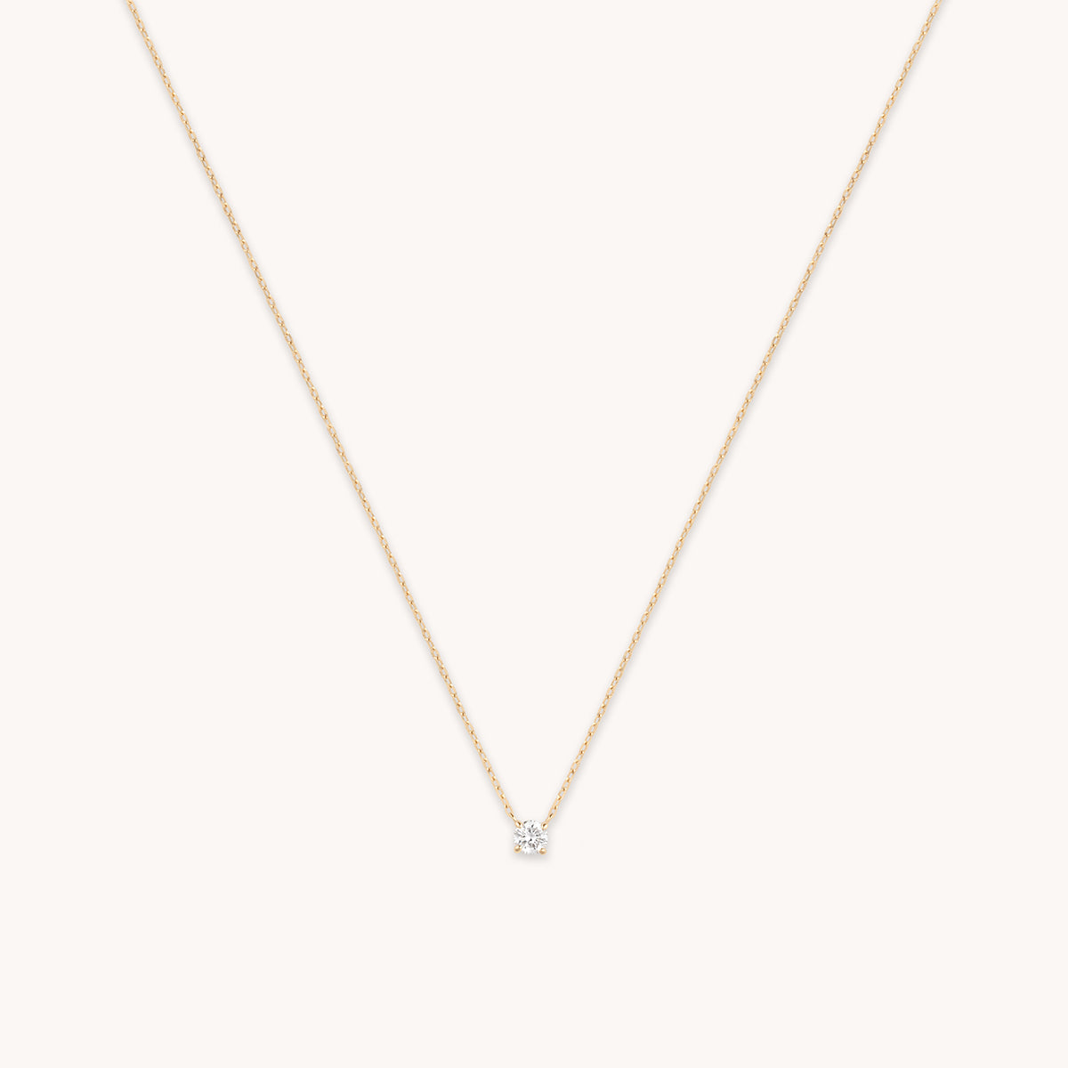 Diamond Solitaire Pendant Necklace in Solid Gold-Astrid &amp; Miyu