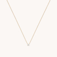 Diamond Solitaire Pendant Necklace in Solid Gold-Astrid &amp; Miyu