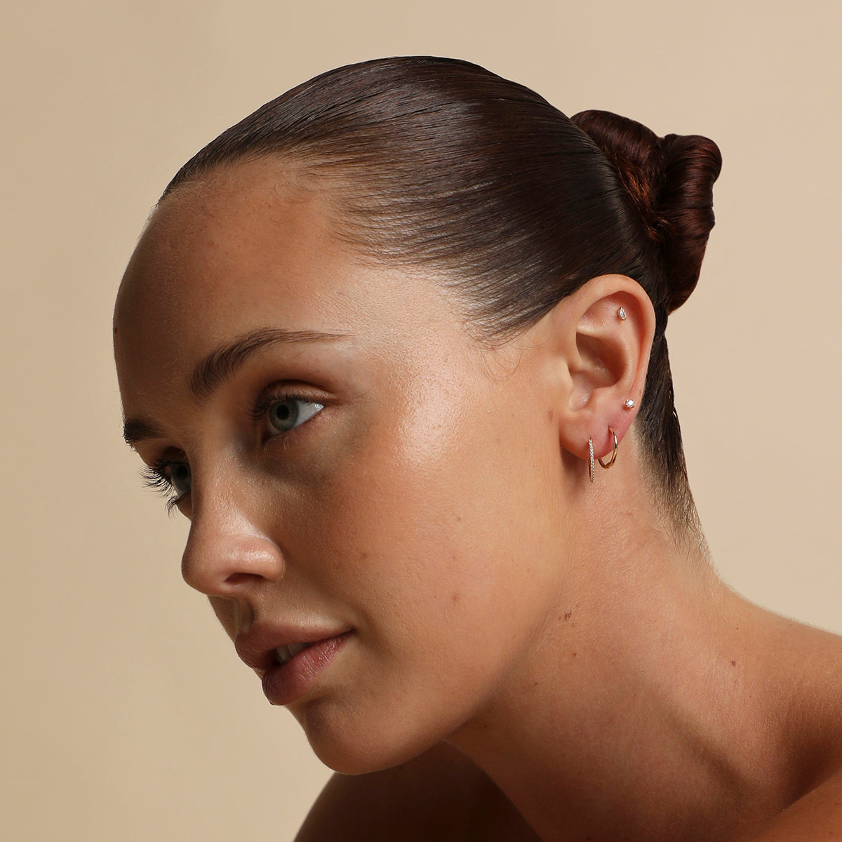 Diamond Marquise Piercing Stud in Solid Gold-Astrid &amp; Miyu
