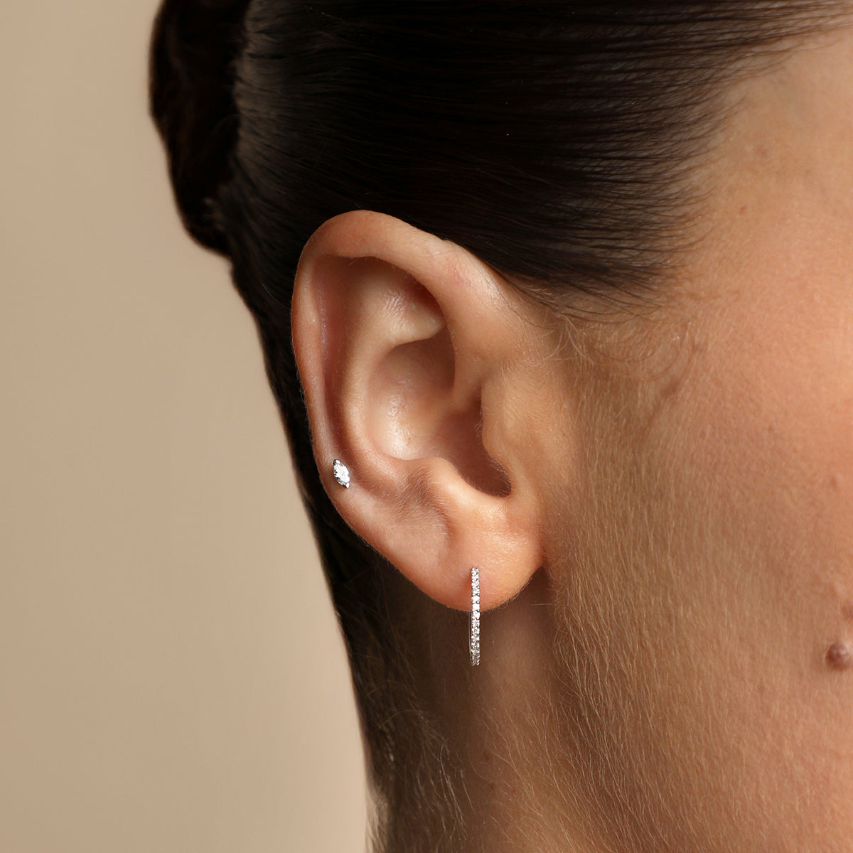 Diamond Marquise Piercing Stud in Solid White Gold-Astrid &amp; Miyu