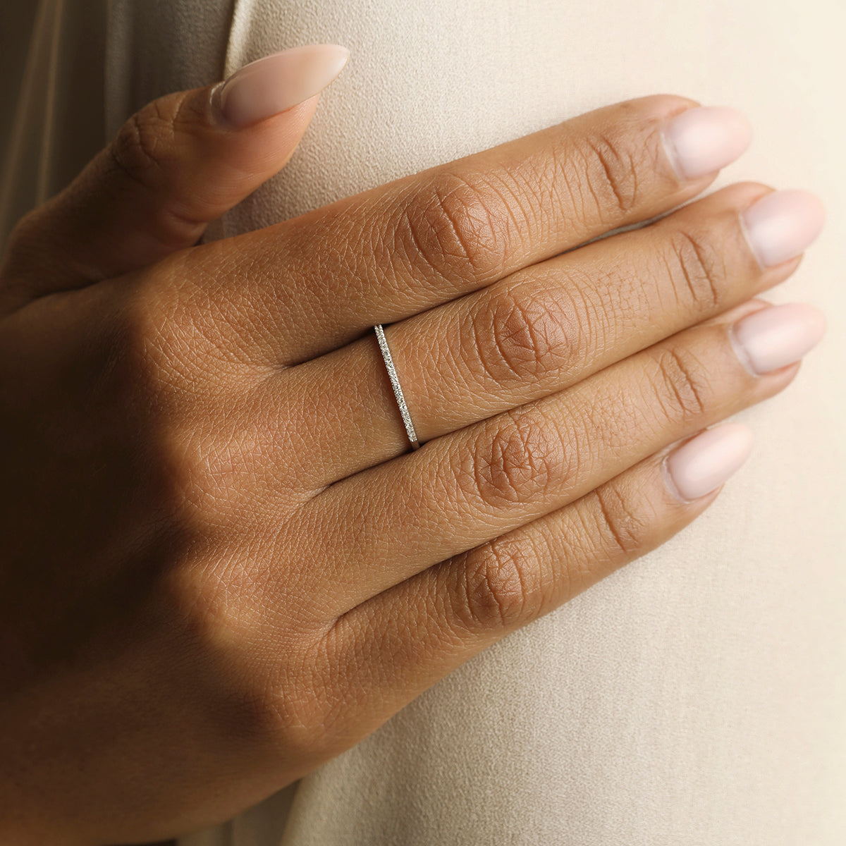 Diamond Eternity Ring in Solid White Gold-Astrid &amp; Miyu