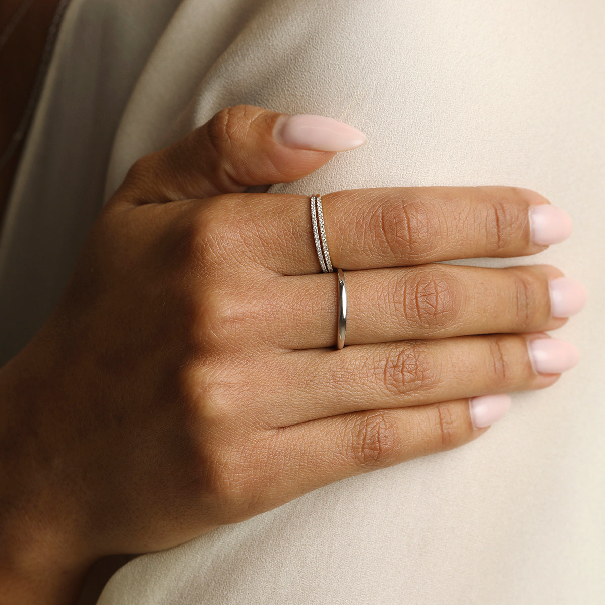 Diamond Eternity Ring in Solid White Gold-Astrid &amp; Miyu