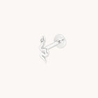 April White Topaz - Snake Piercing Stud in Solid White Gold - Piercing Stud - Astrid &amp; Miyu