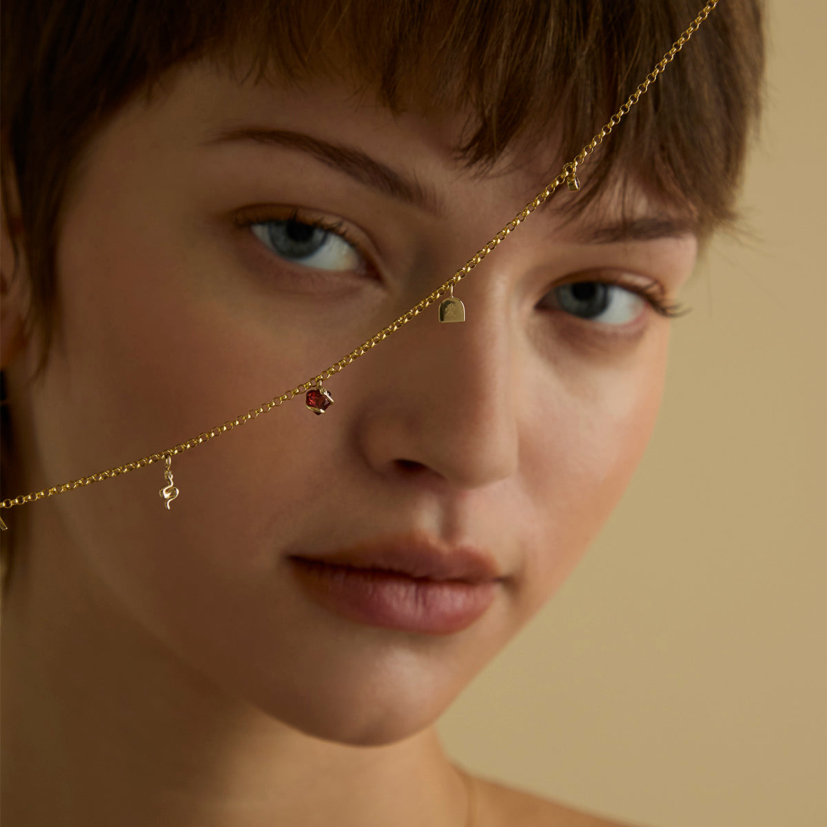 Eternity Collection - White Topaz Snake Charm 9k Gold - Welding Charms - Astrid &amp; Miyu