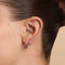 White Topaz Pear Daith Hoop in Solid White Gold-Astrid &amp; Miyu