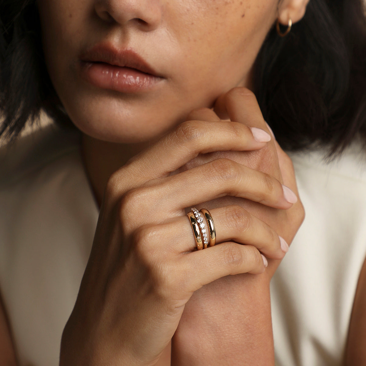 Cosmic Band Milestone Ring in Solid Gold-Astrid &amp; Miyu