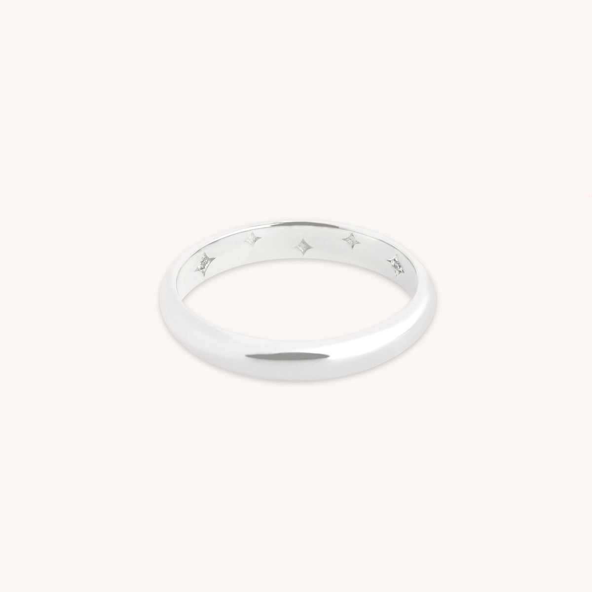Hidden Cosmic Milestone Ring in Solid White Gold-Astrid &amp; Miyu