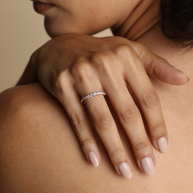 Diamond Eternity Milestone Ring in Solid Gold-Astrid &amp; Miyu