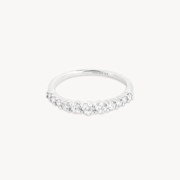 Diamond Eternity Milestone Ring in Solid White Gold-Astrid &amp; Miyu