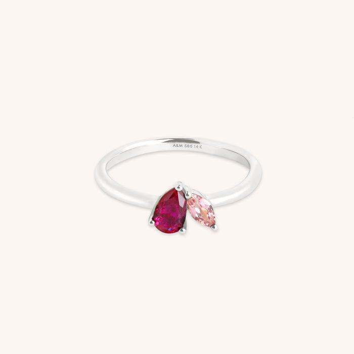 Astrid et Miyu Milestone Ring in Solid White Gold-Astrid &amp; Miyu