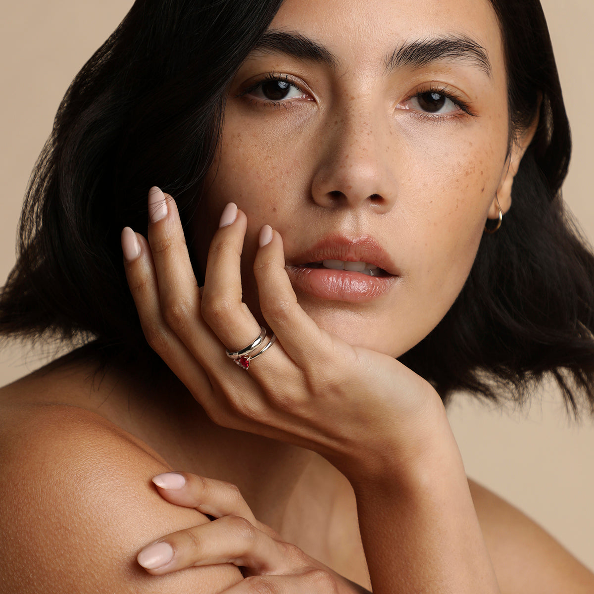 Astrid et Miyu Milestone Ring in Solid White Gold-Astrid &amp; Miyu