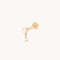 Heart White Topaz Piercing Stud in Solid Gold-Astrid &amp; Miyu