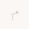 Heart White Topaz Piercing Stud in Solid White Gold-Astrid &amp; Miyu
