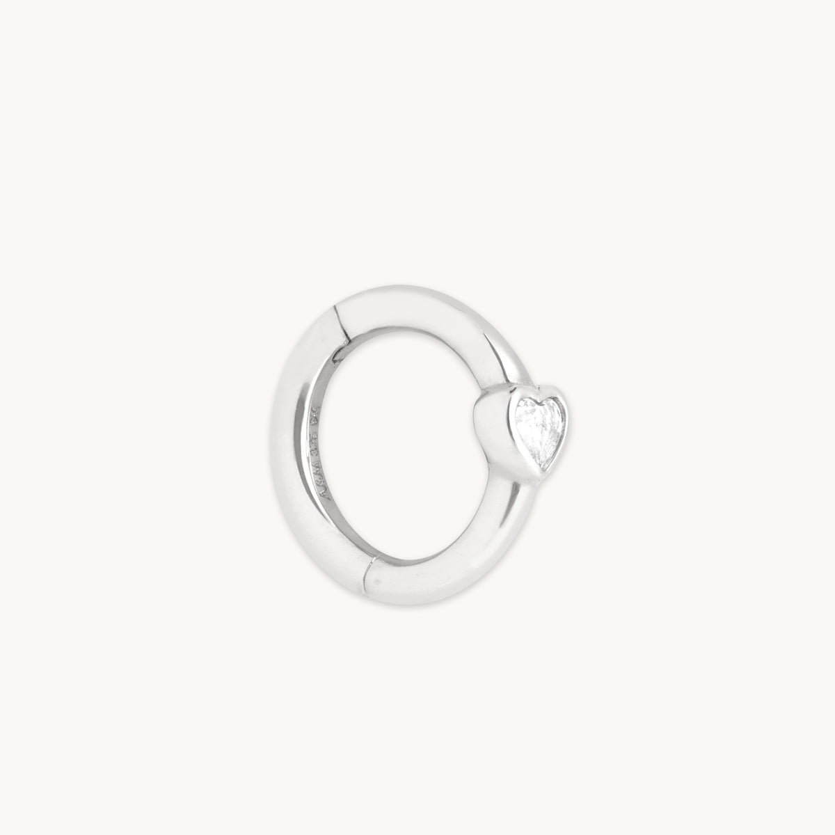Heart Jewellery - Heart Topaz Seamless Hoop in Solid White Gold - Piercing Hoops - Astrid &amp; Miyu