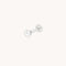 White Topaz Heart Piercing Stud in Solid White Gold-Astrid &amp; Miyu