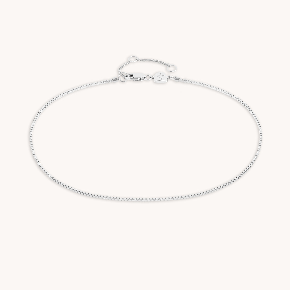 Essential Box Chain Anklet in Silver-Astrid &amp; Miyu