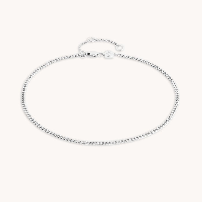 Essential Curb Chain Anklet in Silver-Astrid &amp; Miyu