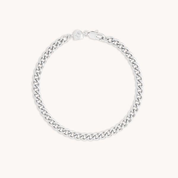 Bold Essential Curb Chain Bracelet in Silver-Astrid &amp; Miyu