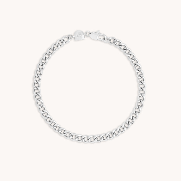 Bold Essential Curb Chain Bracelet in Silver-Astrid &amp; Miyu