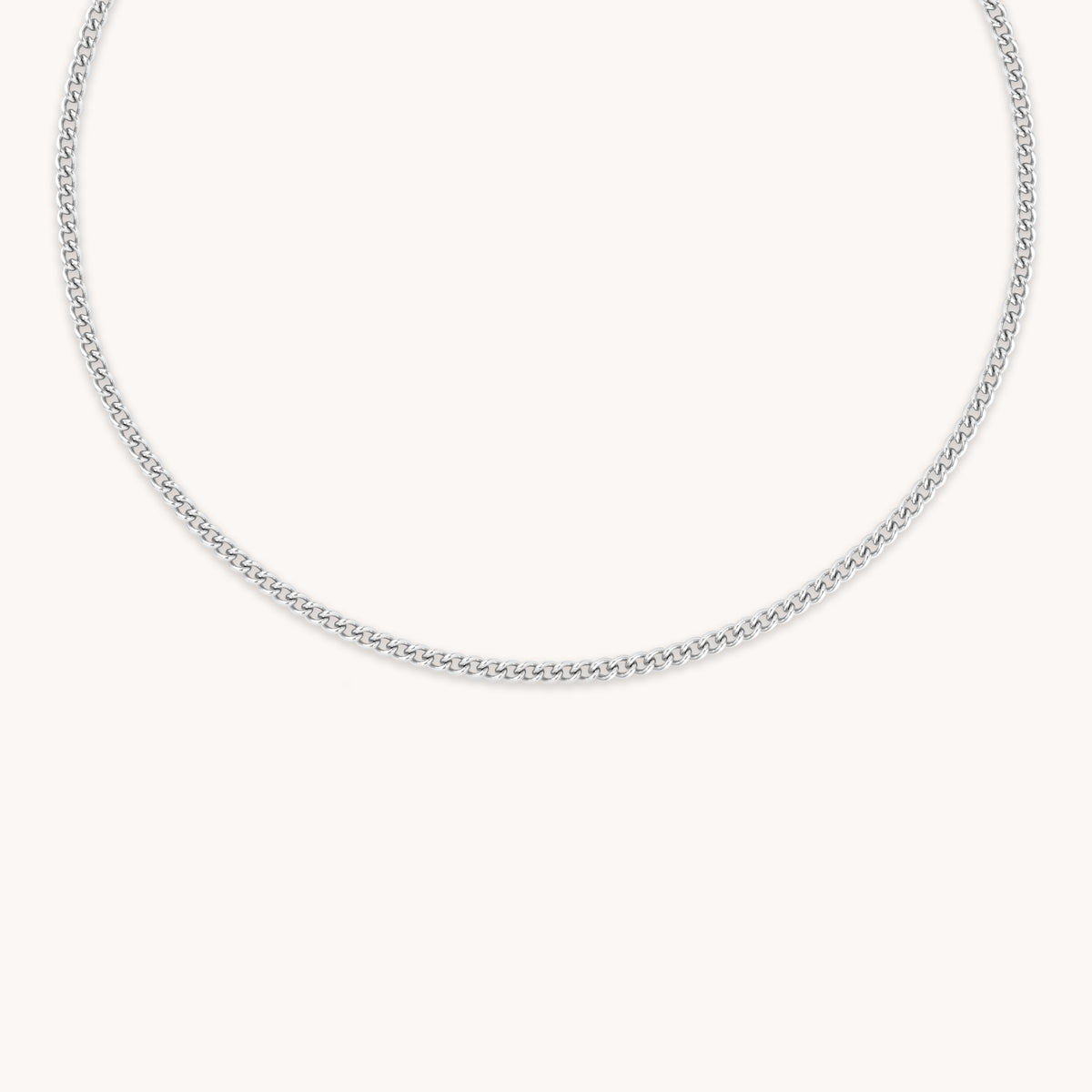 Bold Essential Curb Chain Necklace in Silver-Astrid &amp; Miyu