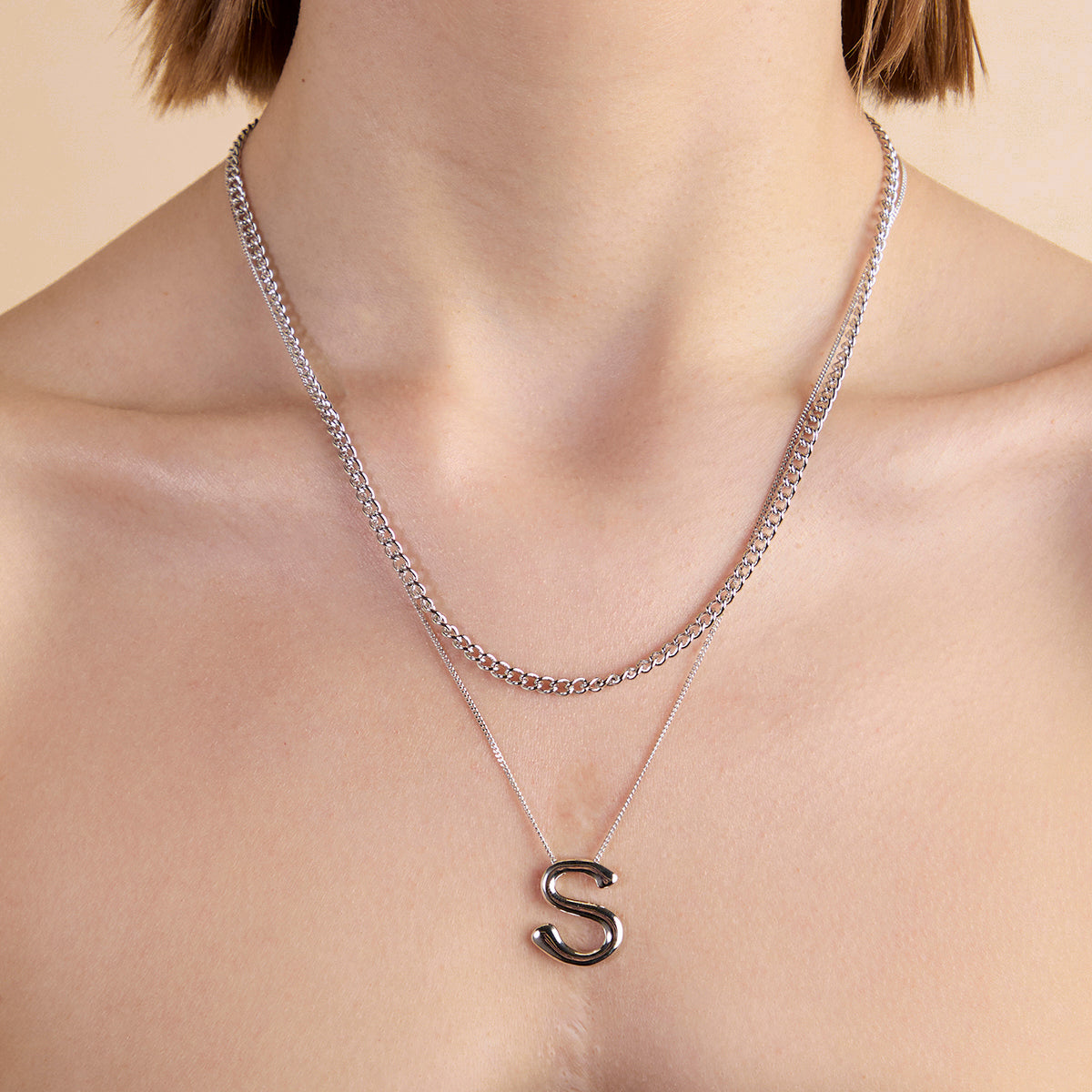 Bold Essential Curb Chain Necklace in Silver-Astrid &amp; Miyu