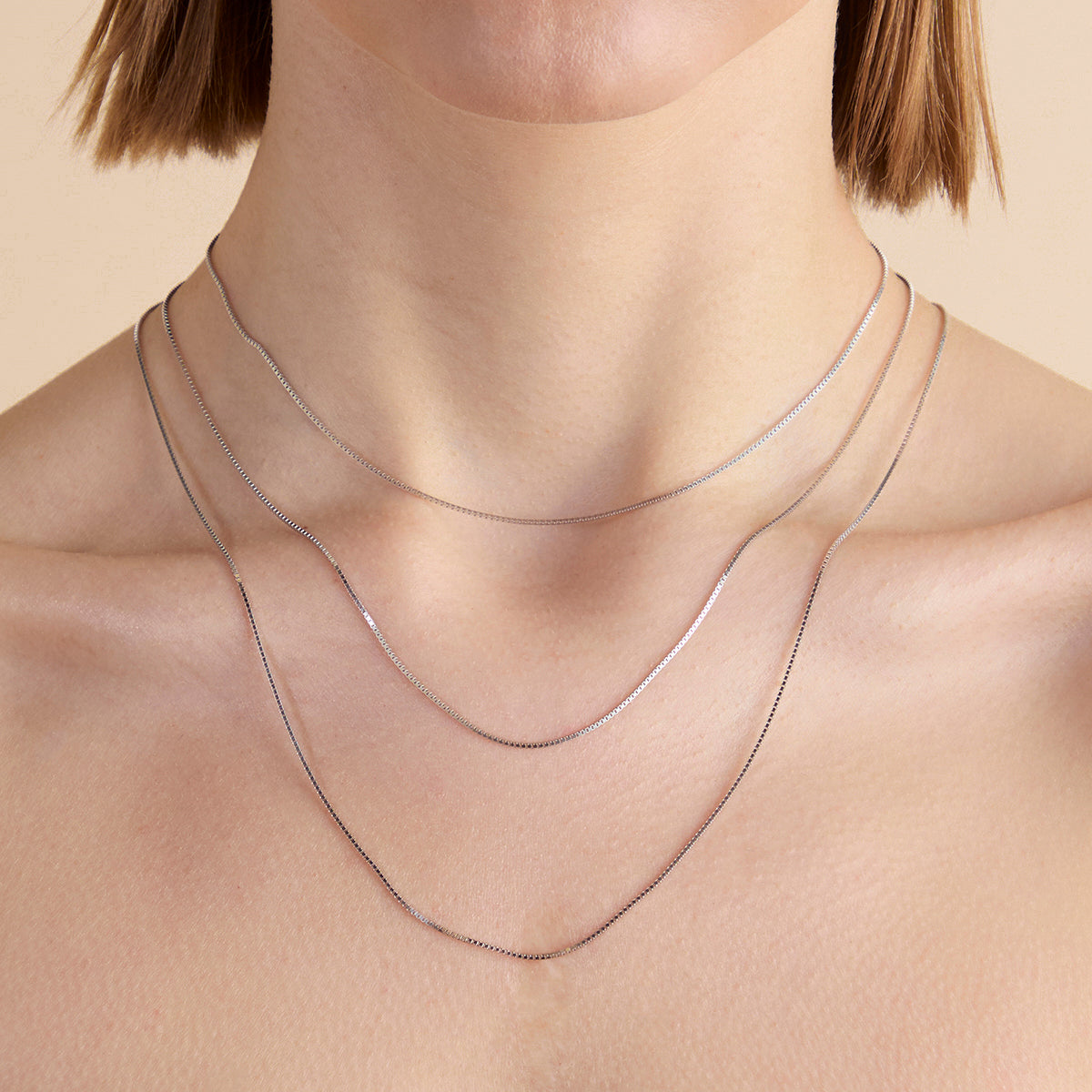 Essential Box Chain Necklace in Silver-Astrid &amp; Miyu