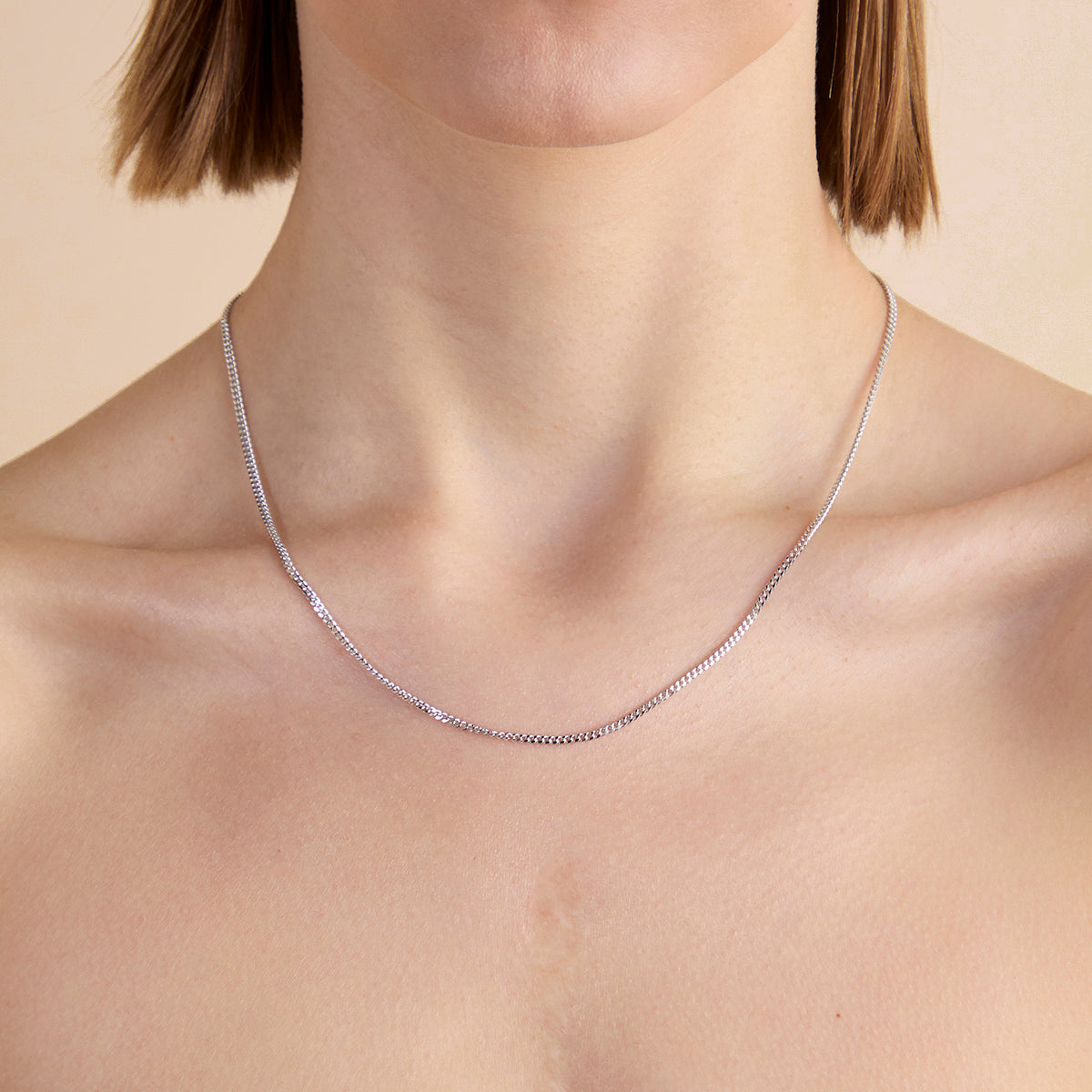 Essential Curb Chain Necklace in Silver-Astrid &amp; Miyu