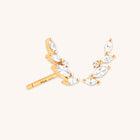 18k Gold Plated Jewellery - Navette Crystal Climber Studs in Gold - Stud Earrings - Astrid &amp; Miyu