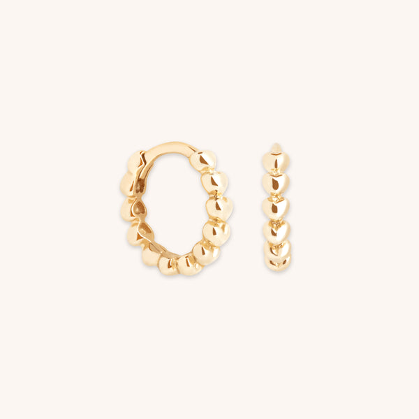 Earrings - Heart Huggies in Solid Gold - Huggies - Astrid &amp; Miyu