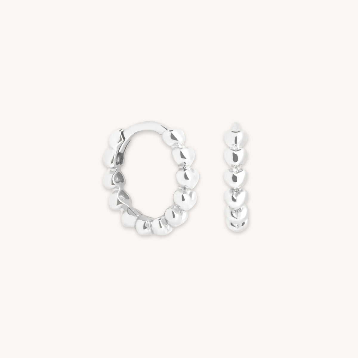 Earrings - Heart Huggies in Solid White Gold - Huggies - Astrid &amp; Miyu
