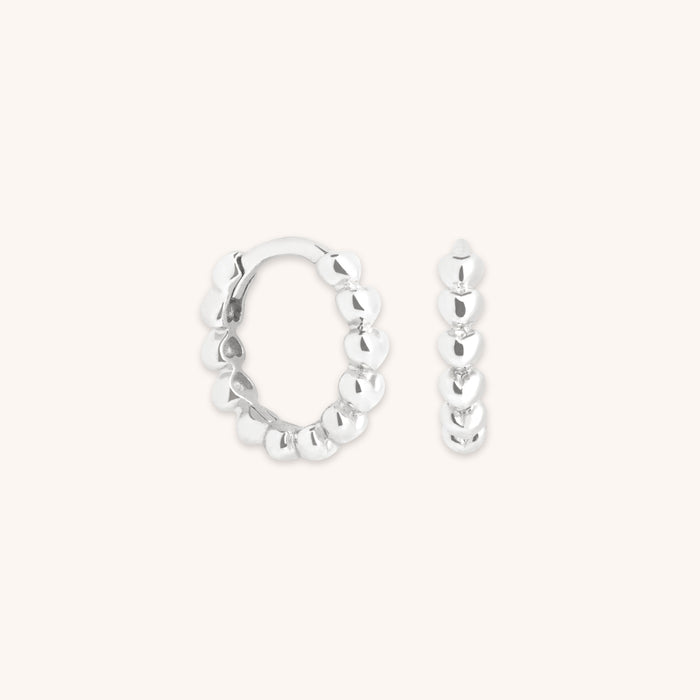 Earrings - Heart Huggies in Solid White Gold - Huggies - Astrid &amp; Miyu