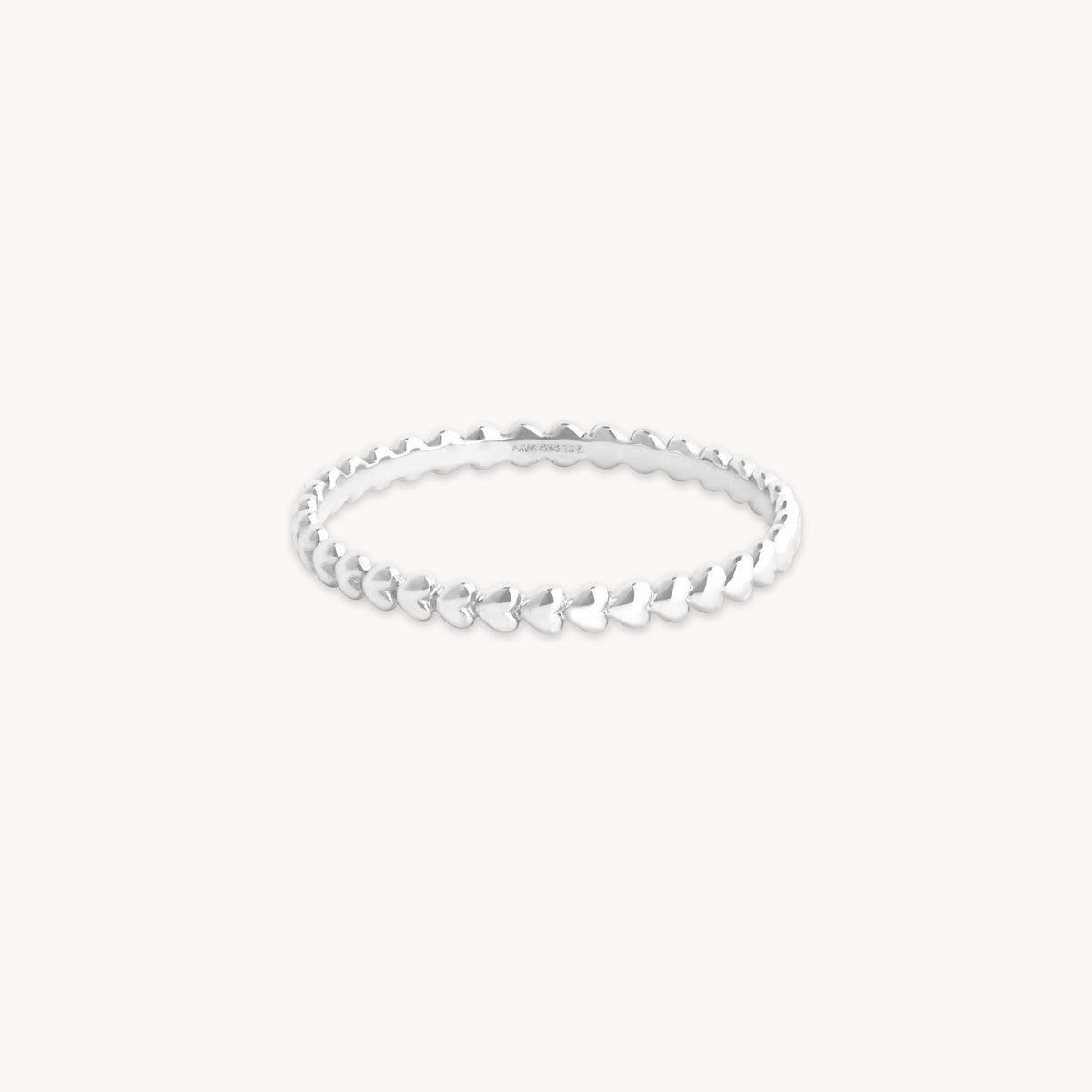 Heart Jewellery - Heart Band Ring in Solid White Gold - Band Rings - Astrid &amp; Miyu