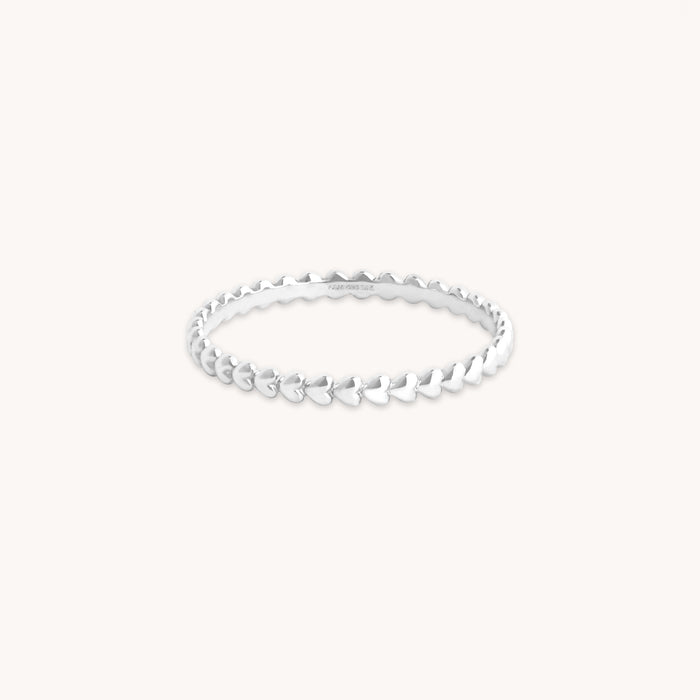 Heart Jewellery - Heart Band Ring in Solid White Gold - Band Rings - Astrid &amp; Miyu