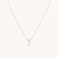 Gold Necklaces - White Topaz Heart Pendant Necklace in Solid White Gold - Pendant Necklaces - Astrid &amp; Miyu
