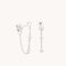 Earrings - Heart Topaz Chain Studs in Solid White Gold - Stud Earrings - Astrid &amp; Miyu