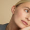 Earrings - Heart Topaz Chain Studs in Solid White Gold - Stud Earrings - Astrid &amp; Miyu