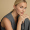 Earrings - Heart Topaz Chain Studs in Solid White Gold - Stud Earrings - Astrid &amp; Miyu