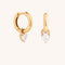 18k Gold Plated Jewellery - Heart Crystal Charm Huggies in Gold - Huggies - Astrid &amp; Miyu
