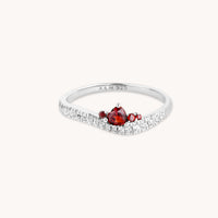 Eternity Collection - Garnet Serpent Wave Ring in Silver - Band Rings - Astrid &amp; Miyu