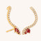 18k Gold Plated Jewellery - Garnet Serpent Climber Studs in Gold - Stud Earrings - Astrid &amp; Miyu