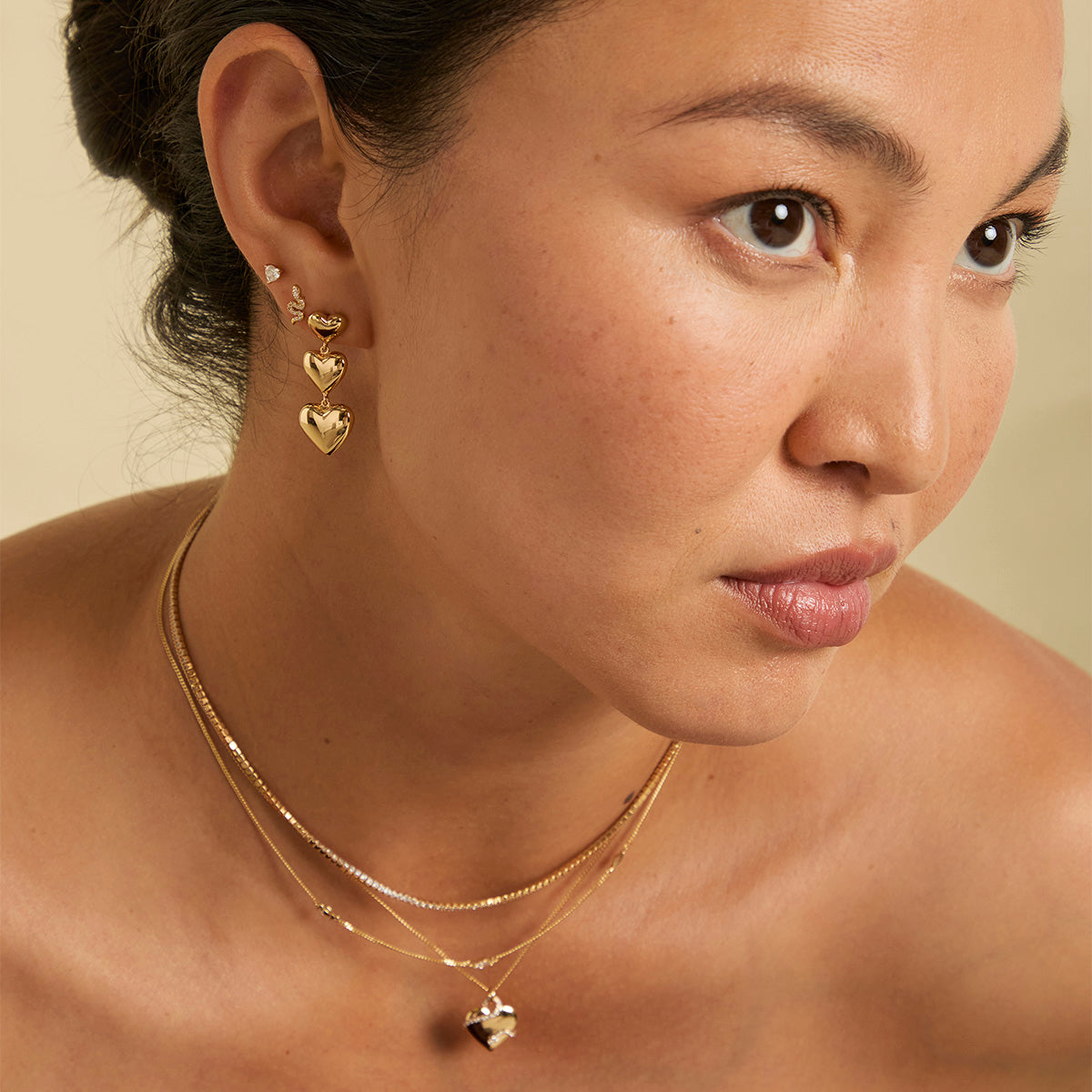 18k Gold Plated Jewellery - Snake Crystal Studs in Gold - Stud Earrings - Astrid &amp; Miyu