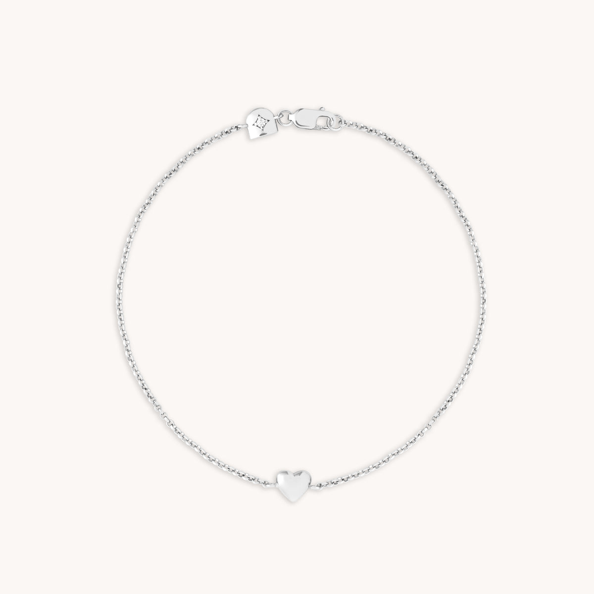 Bracelets - Love Heart Charm Bracelet in Silver - Charm Bracelets - Astrid &amp; Miyu