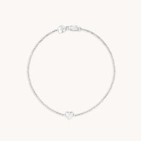 Bracelets - Love Heart Charm Bracelet in Silver - Charm Bracelets - Astrid &amp; Miyu