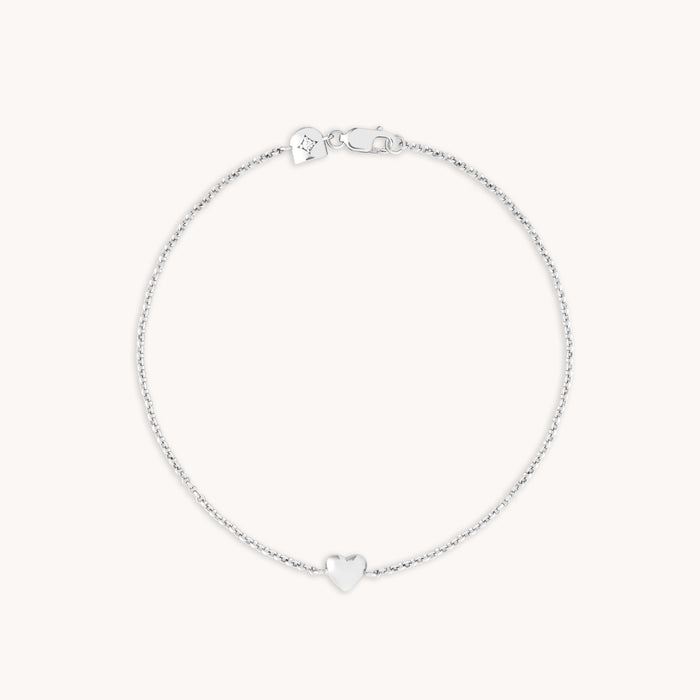 Bracelets - Love Heart Charm Bracelet in Silver - Charm Bracelets - Astrid &amp; Miyu