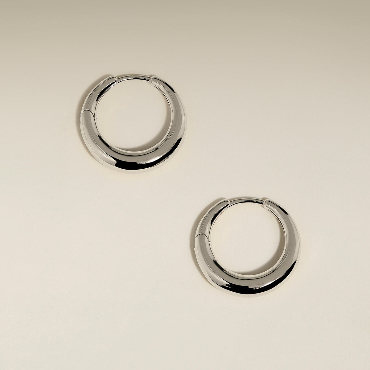 Dome Medium Hoops in Silver-Astrid &amp; Miyu