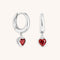 Earrings - Red Heart Charm Huggies in Silver - Huggies - Astrid &amp; Miyu