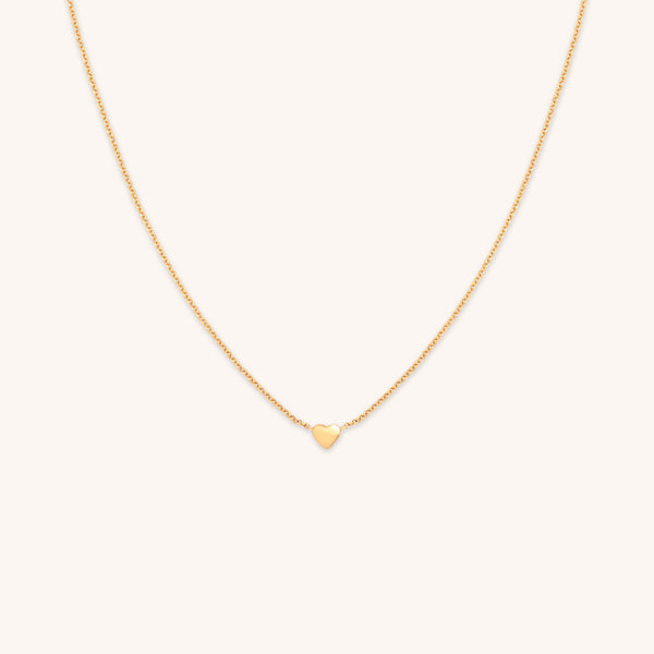 18k Gold Plated Jewellery - Love Heart Charm Necklace in Gold - Charm Necklaces - Astrid &amp; Miyu