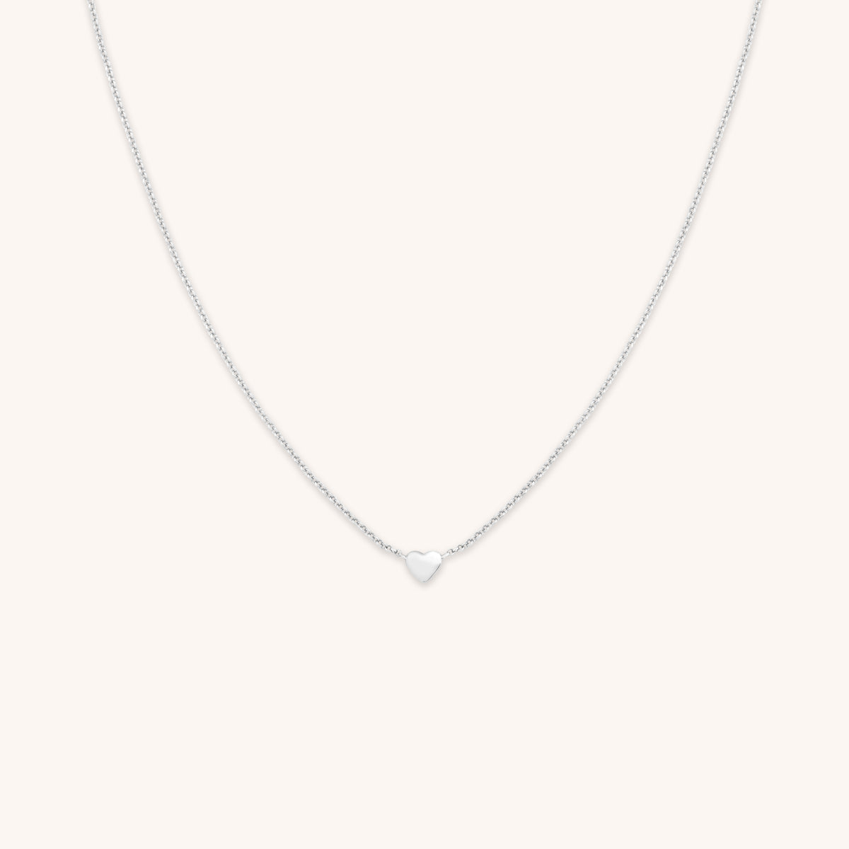 Charm Necklaces - Love Heart Charm Necklace in Silver - Charm Necklaces - Astrid &amp; Miyu