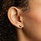 18k Gold Plated Jewellery - Red Heart Drop Studs in Gold - Stud Earrings - Astrid &amp; Miyu