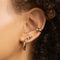18k Gold Plated Jewellery - Red Heart Climber Studs in Gold - Stud Earrings - Astrid &amp; Miyu